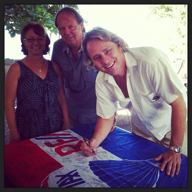 Signing the Johnson Flag