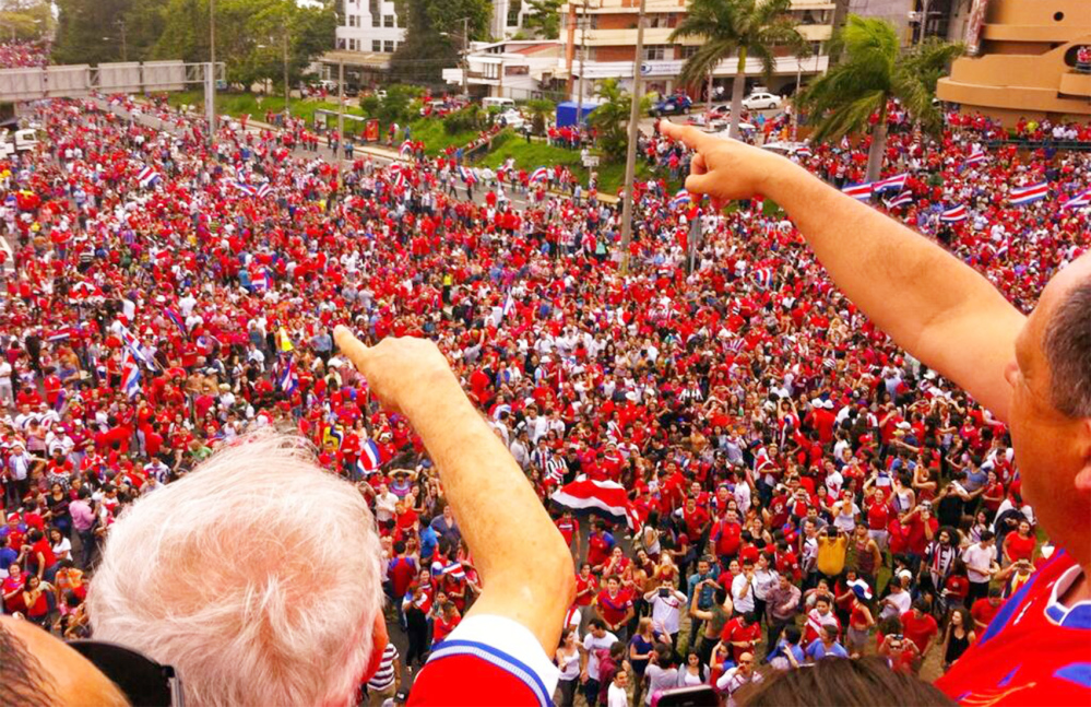 President of Costa Rica Celebrating Big Win