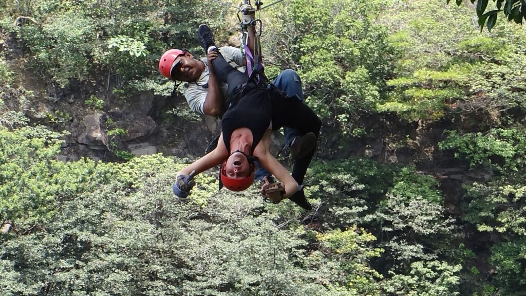 Zipline upside down