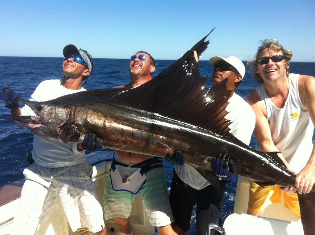 A group of fisherman off Playas del Coco