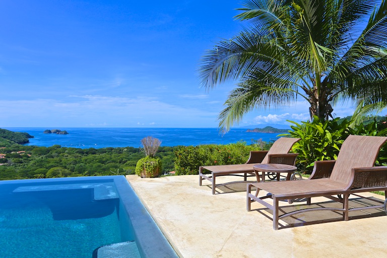 View of the Pacific Ocean from a luxury home in Costa Rica