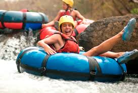 People enjoying white water rafting in Costa Rica