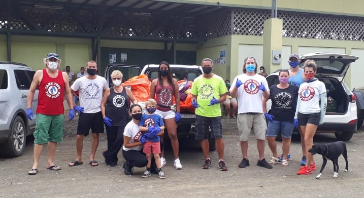 Volunteers for a food charity drive in Costa Rica